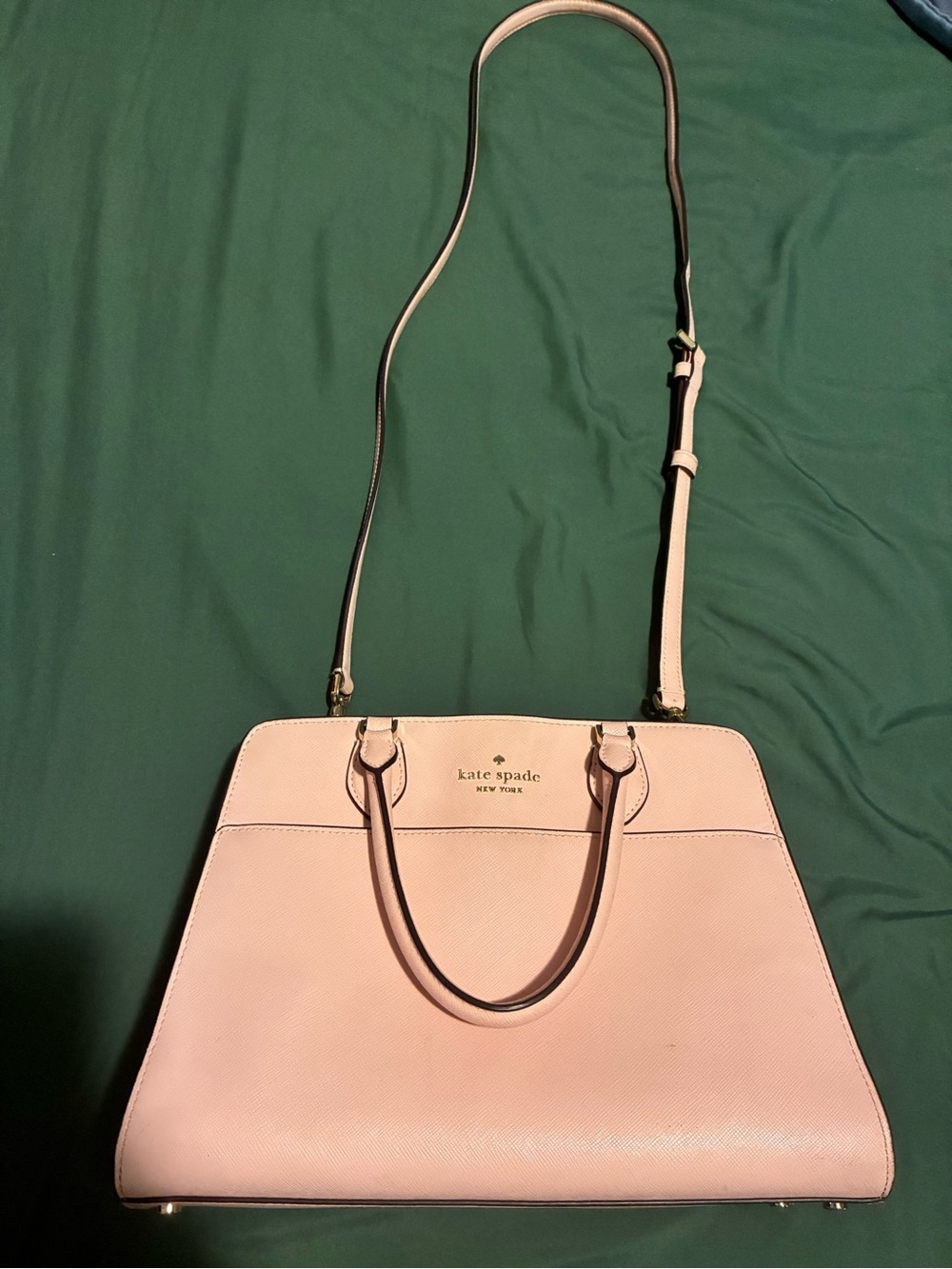 kate spade Blush Pink Leather Satchel with Adjustable Strap
